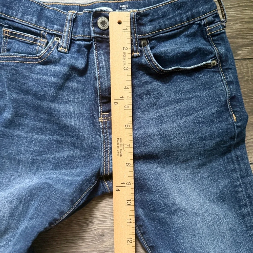 Old Navy Boys Karate Slim Jeans Dark Wash Built-In Flex Max Tough Size 12